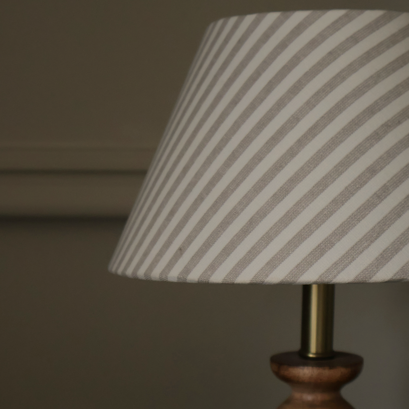 Rowan Bobbin Lamp With Stripped Shade