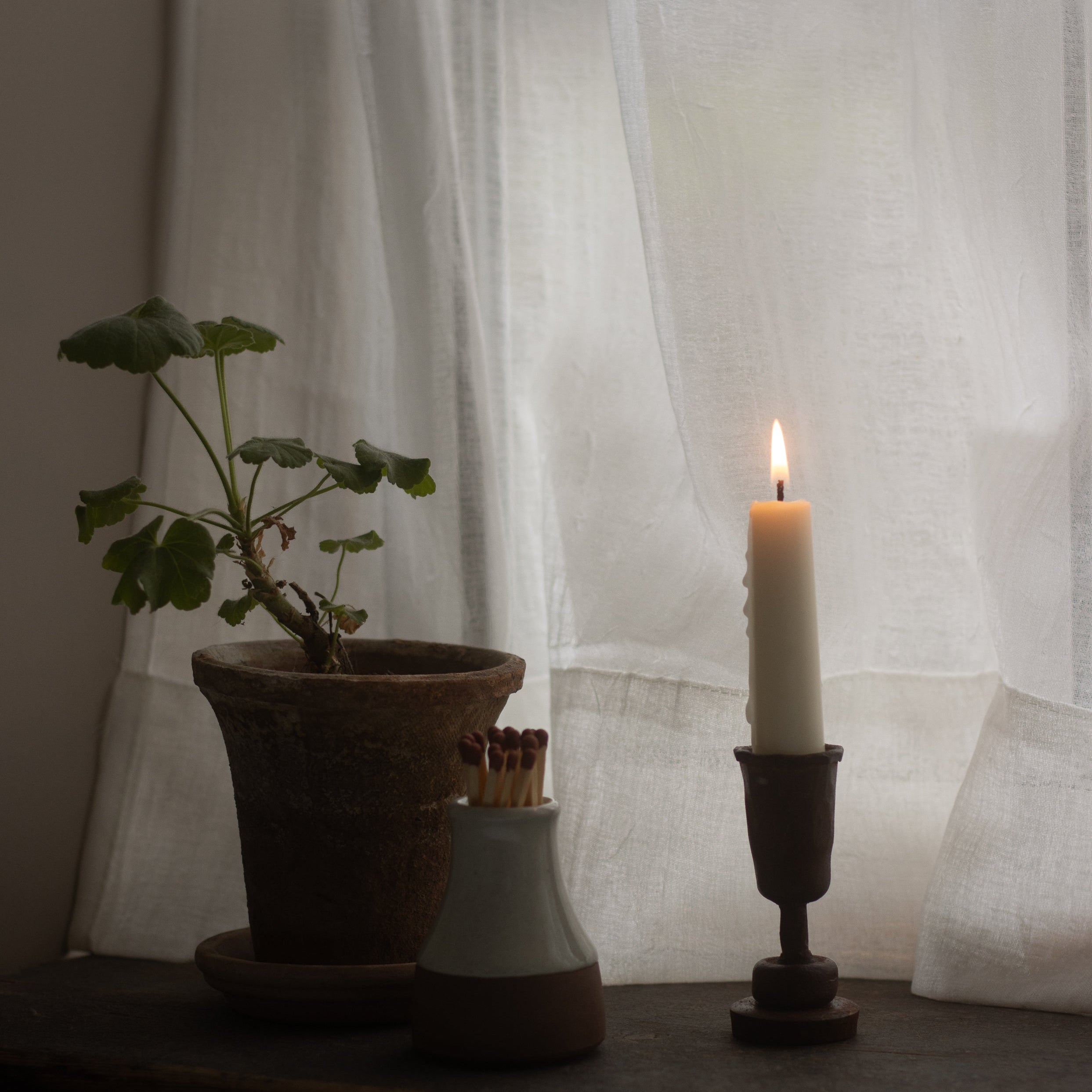 Rust Dinner Candle Holder