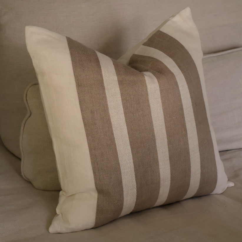 Brooke Sandstone Stripe Cushion