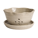 Handmade Stoneware Scalloped Berry Colander
