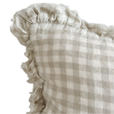 Celia Natural Gingham Ruffle Cushion