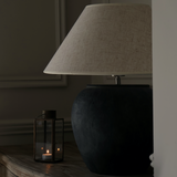 Sienna Stoneware Lamp with Cream Shade