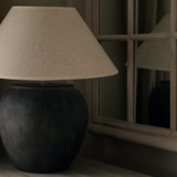 Sienna Stoneware Lamp with Cream Shade