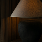 Sienna Stoneware Lamp with Cream Shade