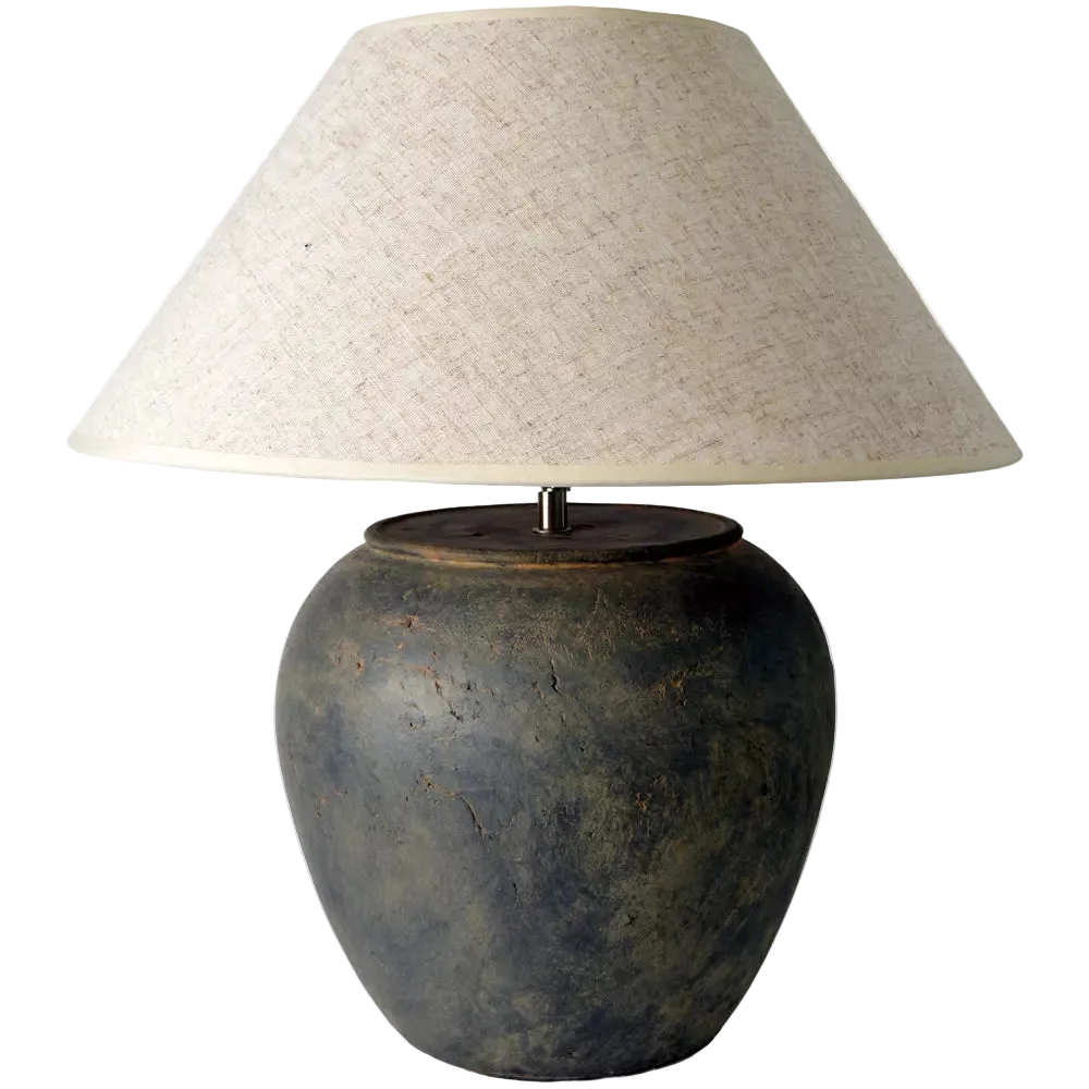 Sienna Stoneware Lamp with Cream Shade