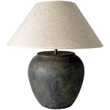 Sienna Stoneware Lamp with Cream Shade
