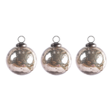 Silver Antiqued Baubles (Set of 3)