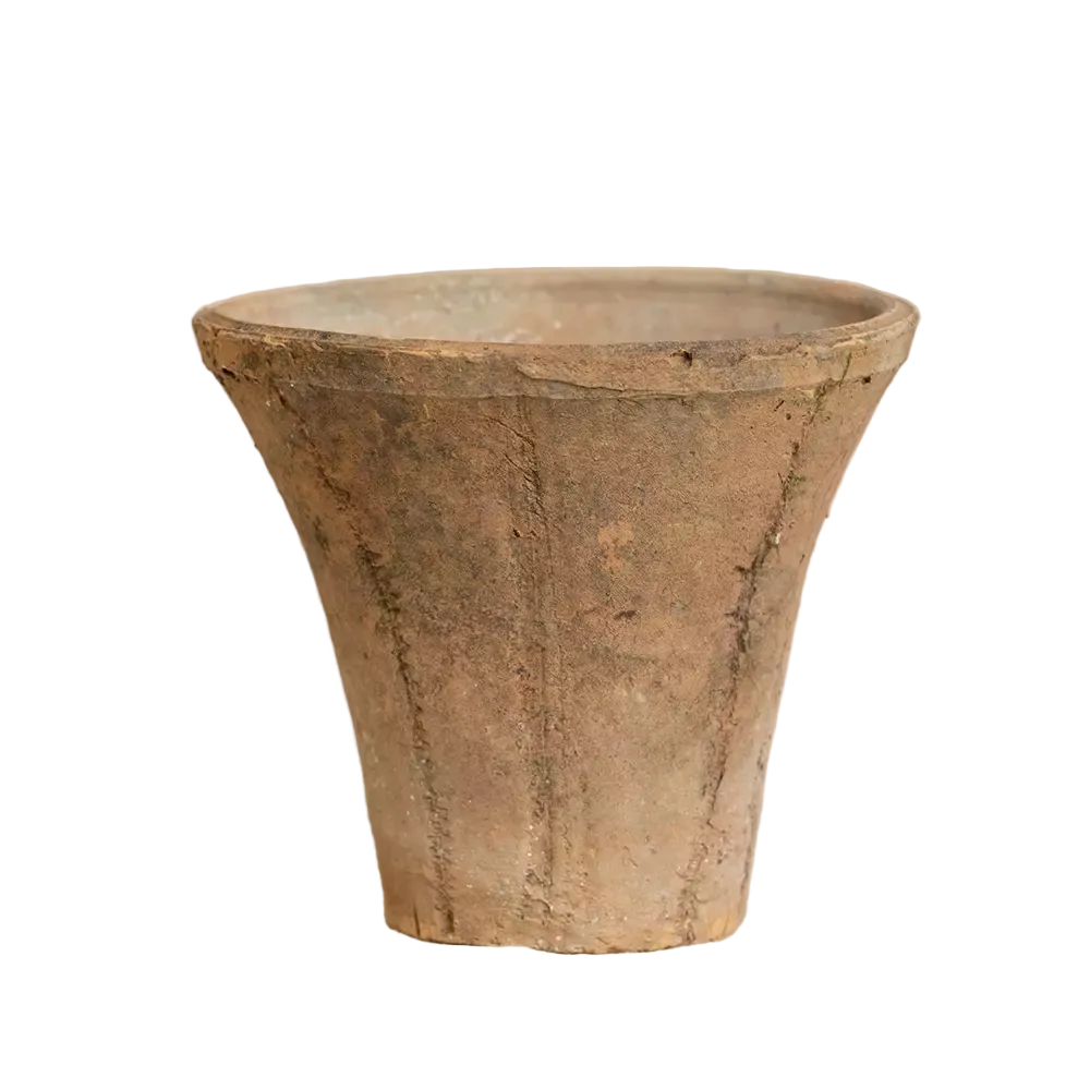 Small Antiqued Redstone Trumpet Pot
