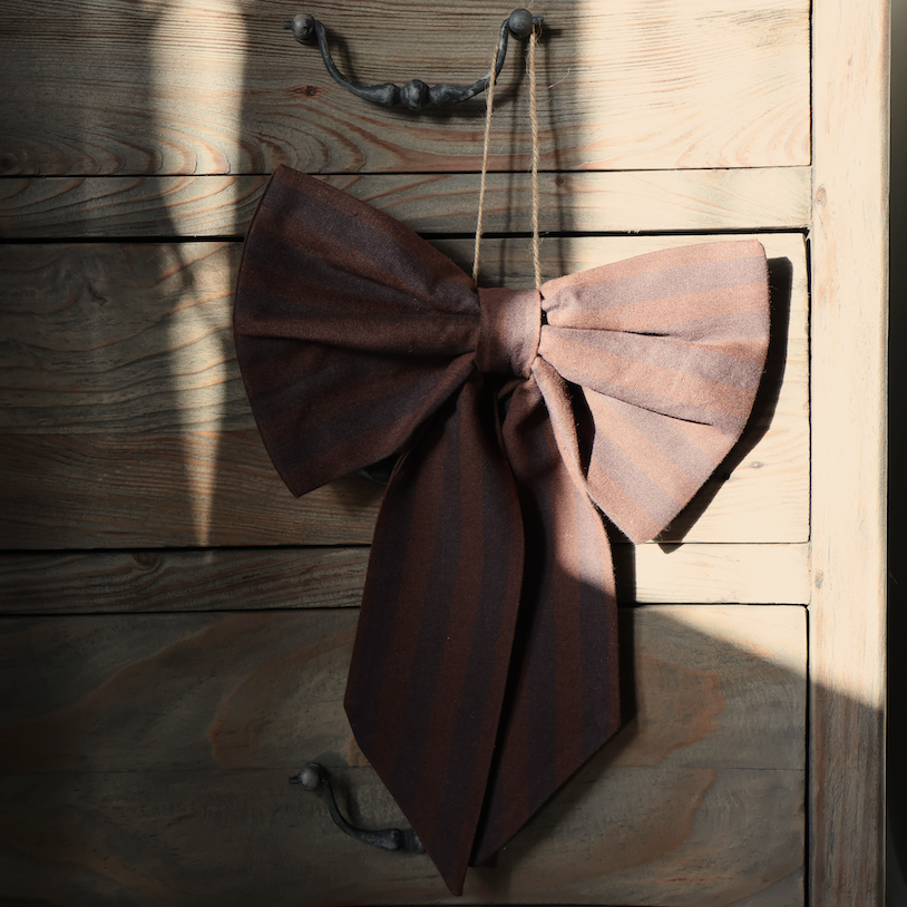 Brown Stripe Bow 