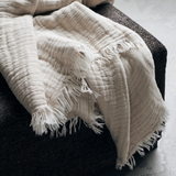 Beige Cotton Throw