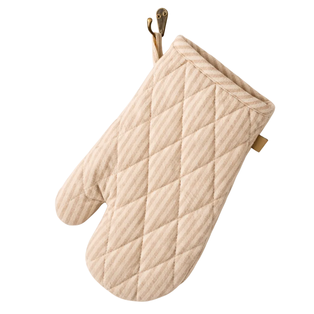 Taupe Stripe Oven Glove