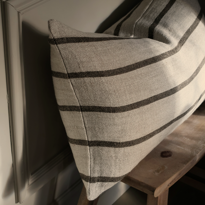 Hensley Taupe Striped Cushion