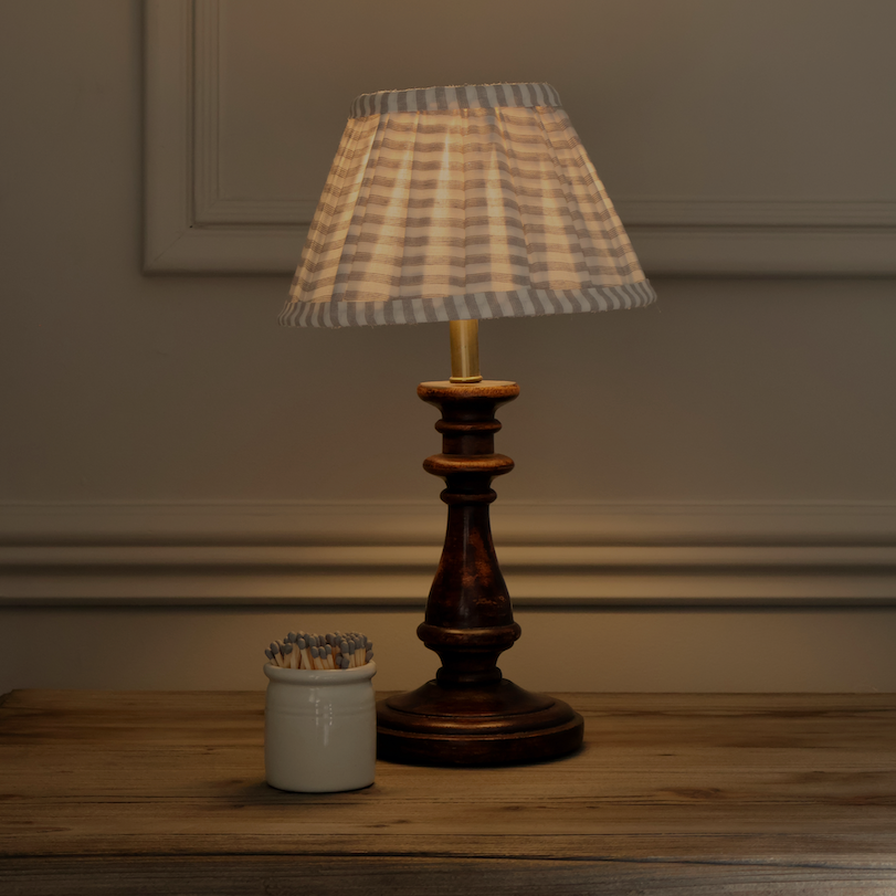 Wetherby Table Lamp with Striped Pleated Shade