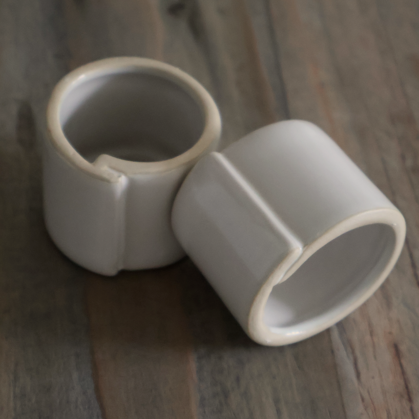 Willow Ceramic Napkin Rings (Set of 4)