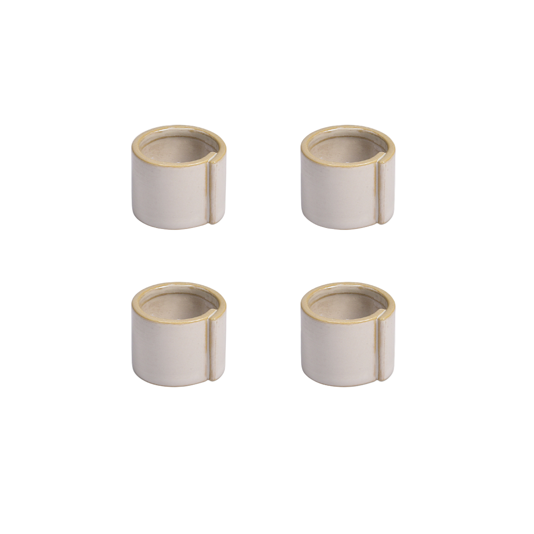 Willow Ceramic Napkin Rings (Set of 4)