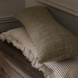 Willow Olive Tweed Bolster Cushion