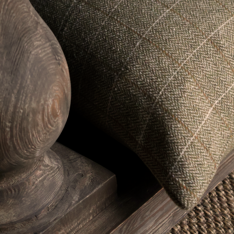 Willow Olive Tweed Cushion