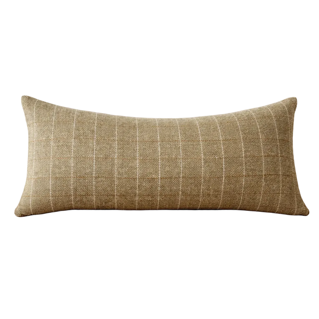 Willow Olive Tweed Bolster Cushion