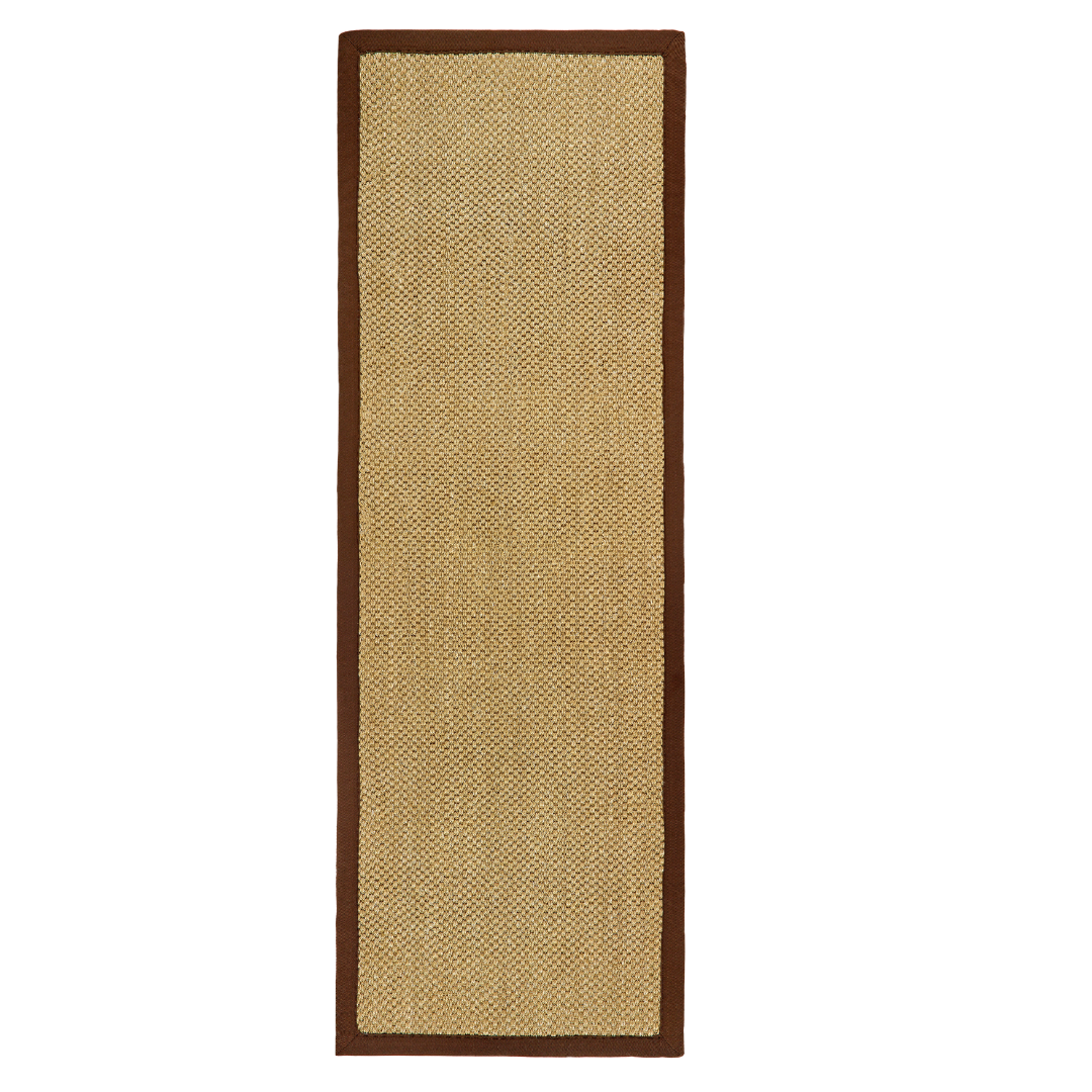 Willow Sisal WarmNatural Runner with Dark Brown Border