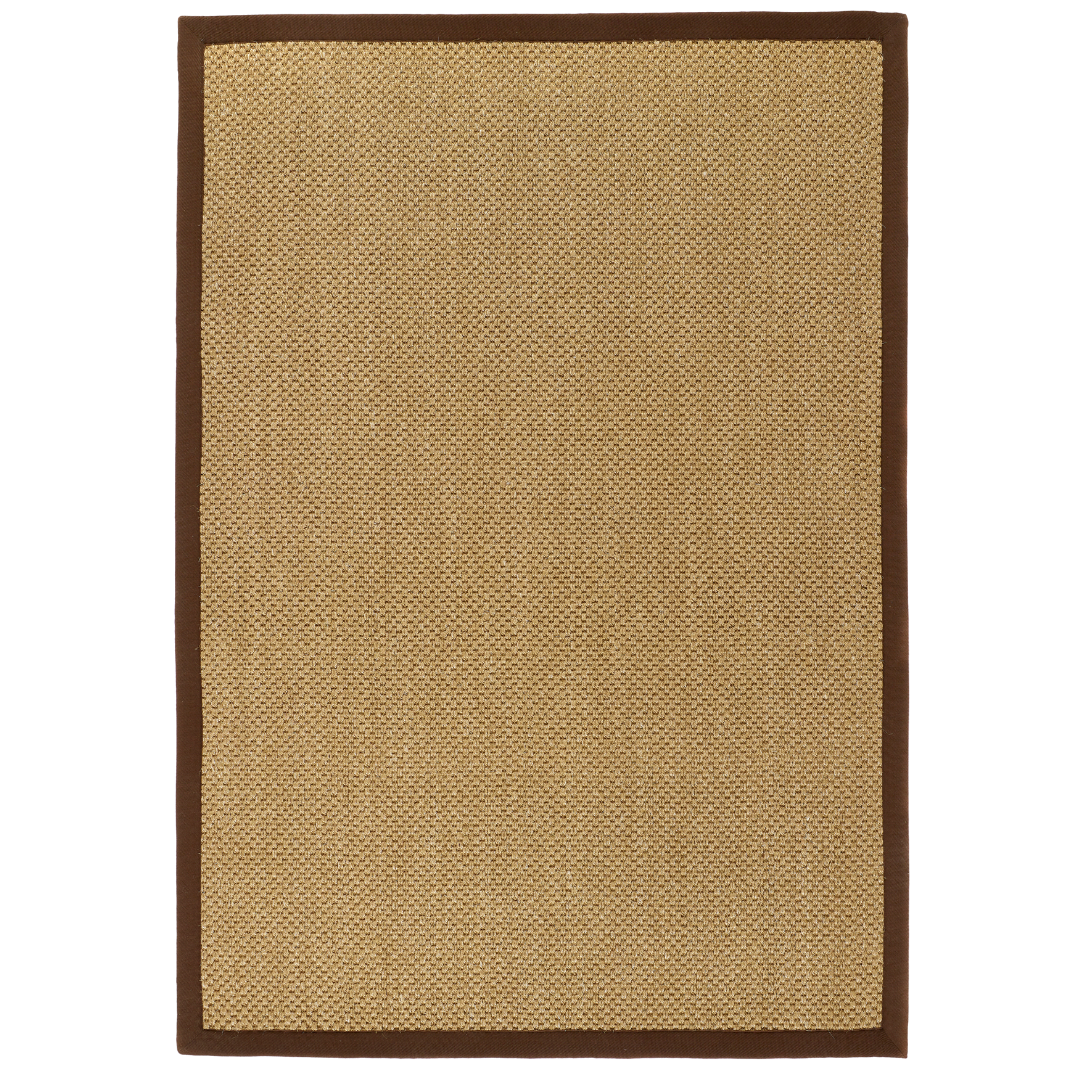 Willow Sisal Warm Natural Rug with Dark Brown Border 200 x 29